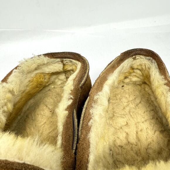 L.L. Bean Women’s Moccasin Slippers Shearling Suede Brown Size 8 Medium - Picture 10 of 10